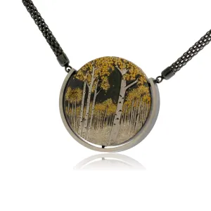 Silver, 18K Gold, & Nugget Gold First Snow Aspen Pendant