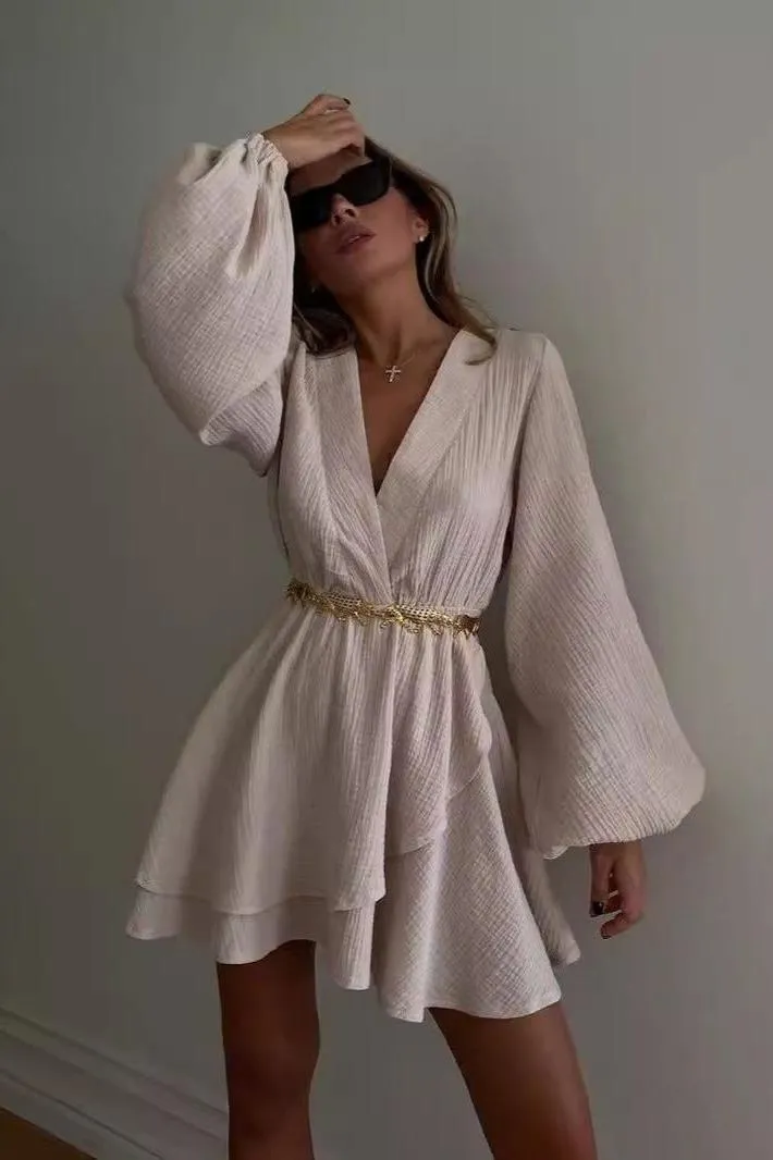 Solid Color Loose Mini Skirt