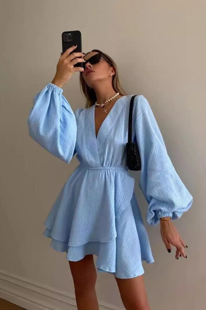 Solid Color Loose Mini Skirt