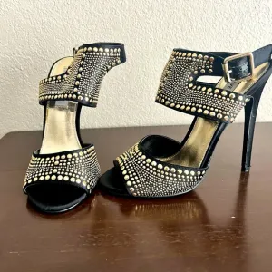 Steve Madden High Heels Black/Gold, Size 7 1/2, Party, Prom, Cocktail night