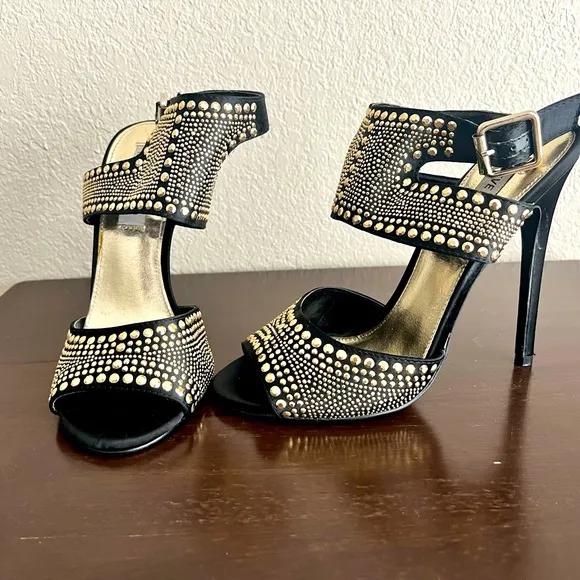 Steve Madden High Heels Black/Gold, Size 7 1/2, Party, Prom, Cocktail night