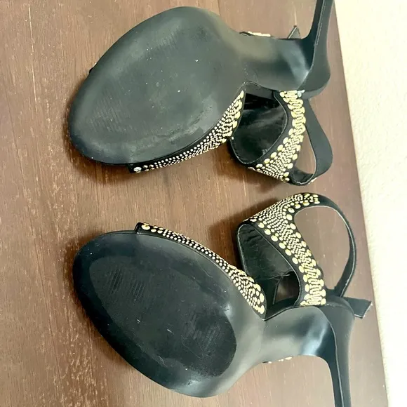 Steve Madden High Heels Black/Gold, Size 7 1/2, Party, Prom, Cocktail night