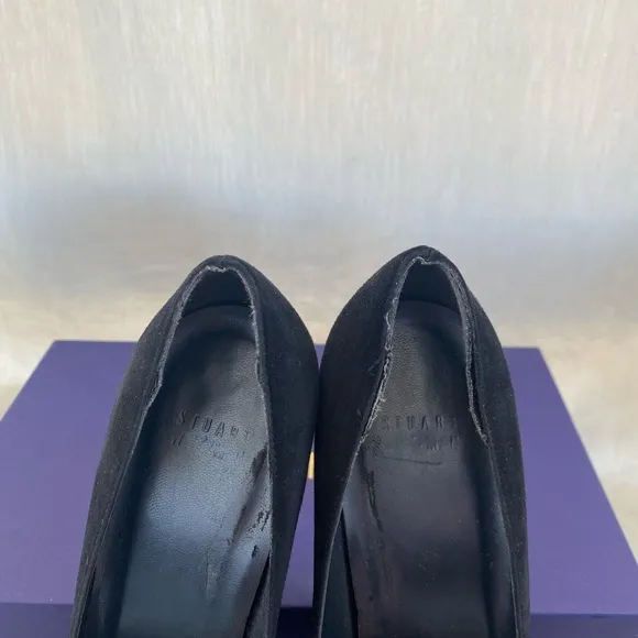 STUART WEITZMAN black suede heels