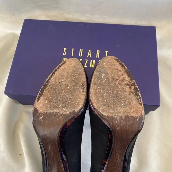 STUART WEITZMAN black suede heels