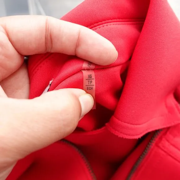 TAHARI Red Lightweight Stretchy Scuba Moto Zipper Jacket Blazer Women's Size XS