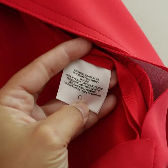 TAHARI Red Lightweight Stretchy Scuba Moto Zipper Jacket Blazer Women's Size XS