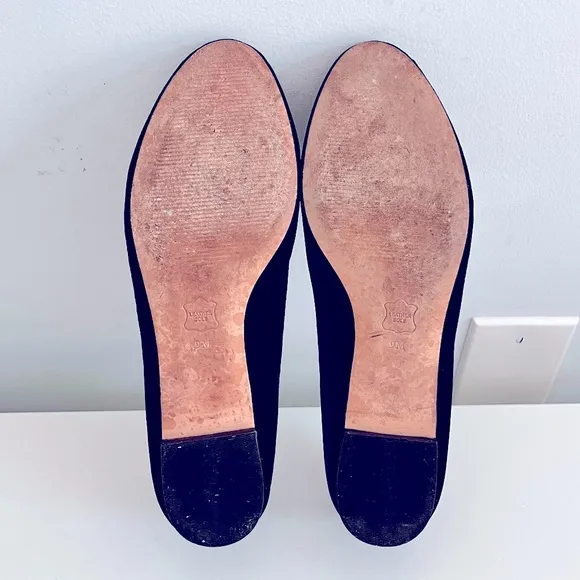 Talbots Navy Velvet Christmas Wreath Flats, Size 9