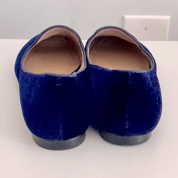 Talbots Navy Velvet Christmas Wreath Flats, Size 9
