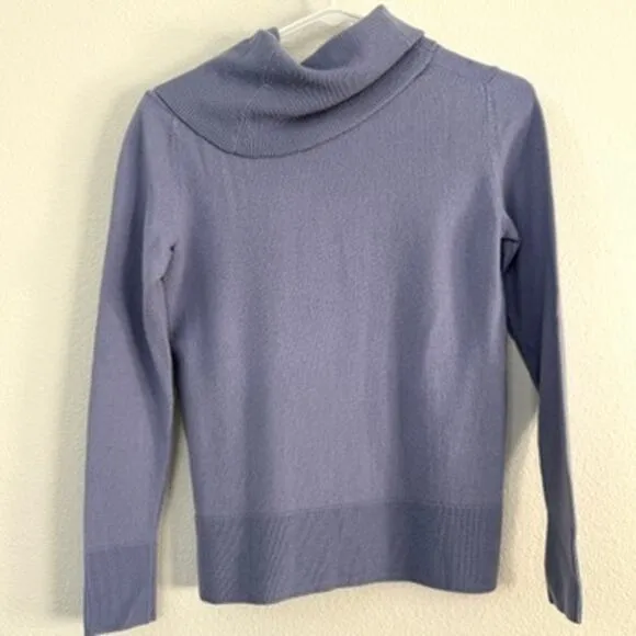 Talbots Pure Merino Wool Cowl Neck Sweater Lilac XS Soft Knit Classic Cozy