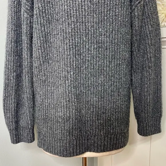Talbots Shawl Collar Shaker Stitch Wool V Neck Pullover Sweater Oversized Small