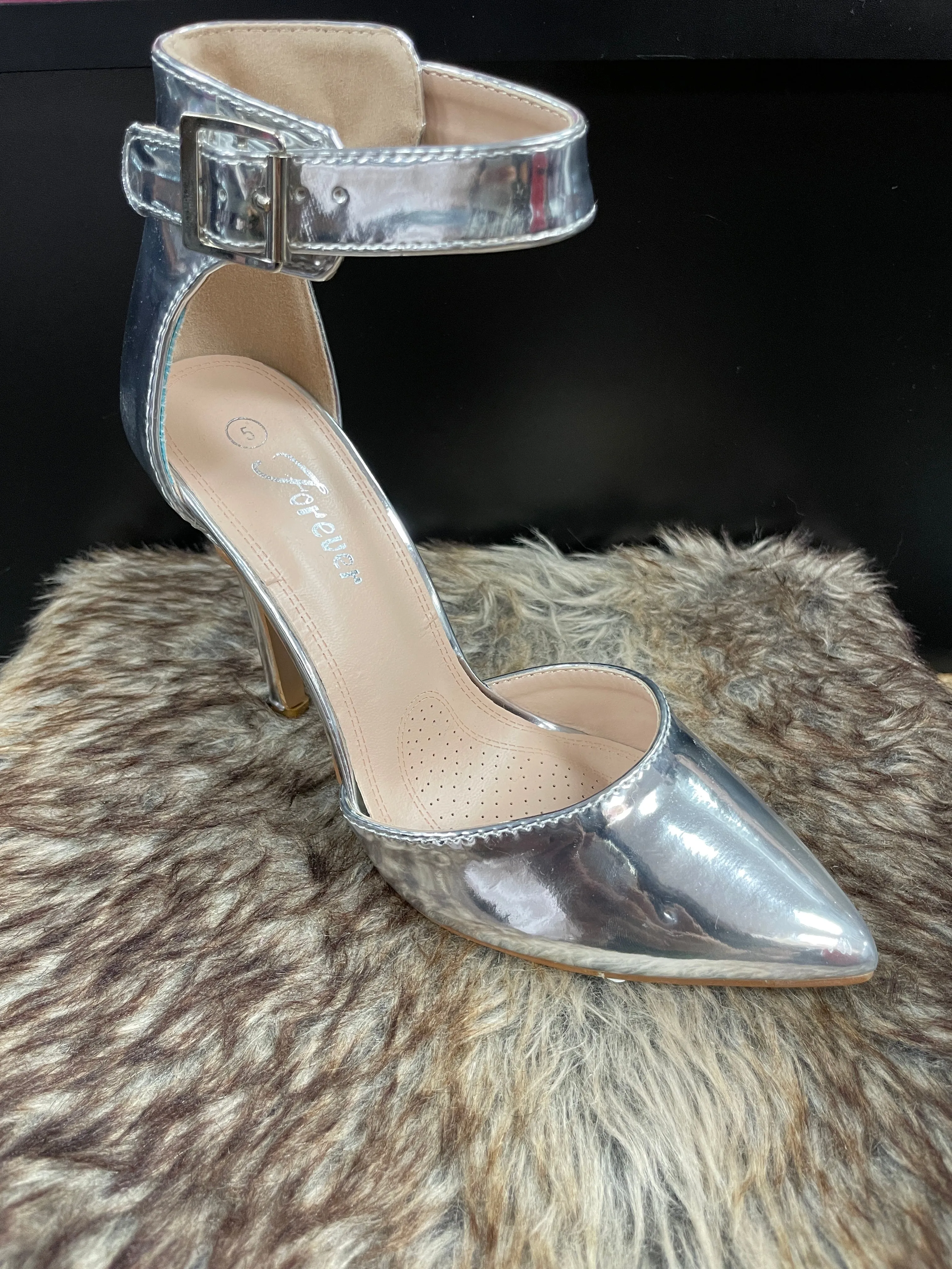 Teresa Silver Metallic Heels