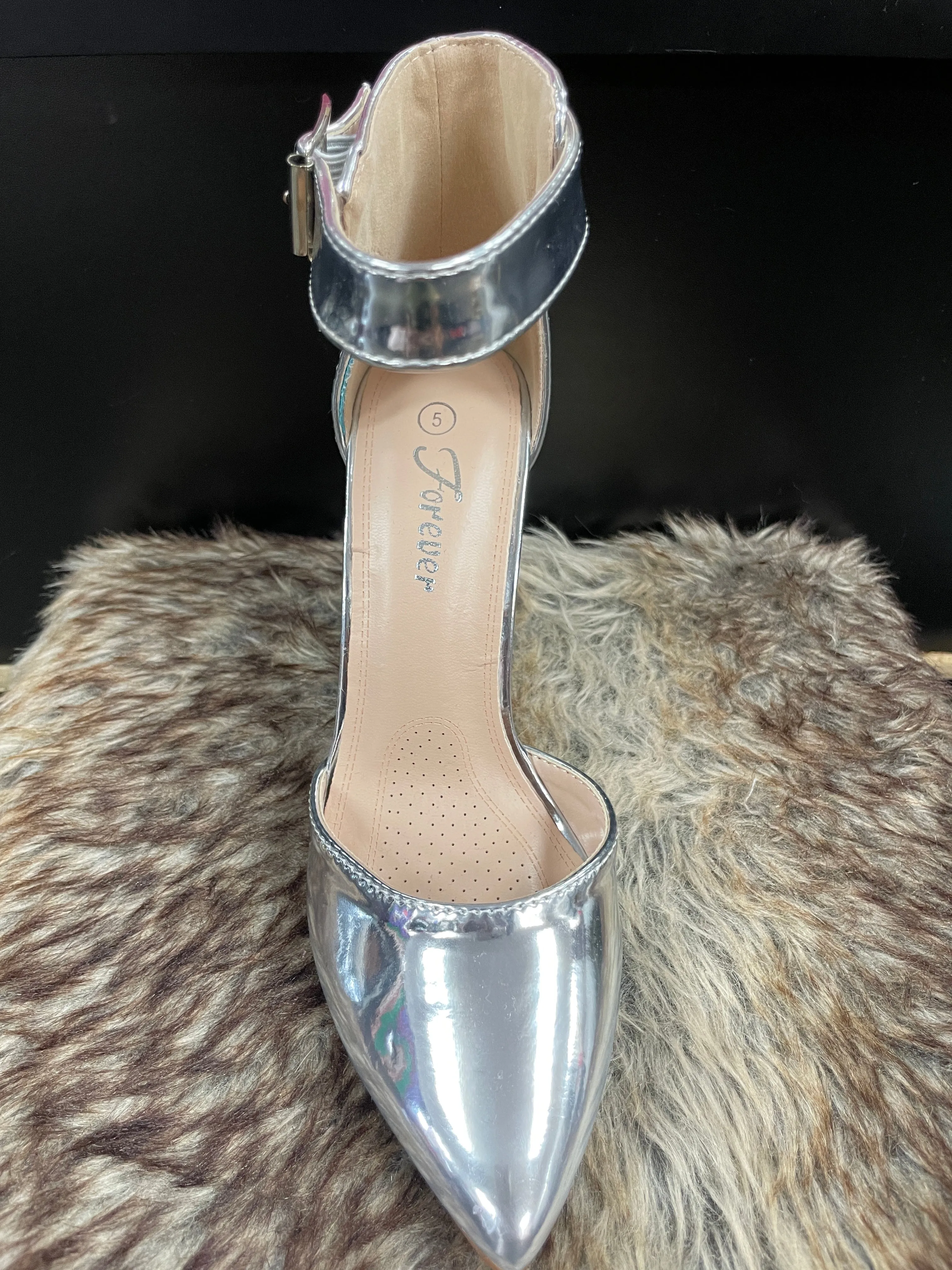 Teresa Silver Metallic Heels