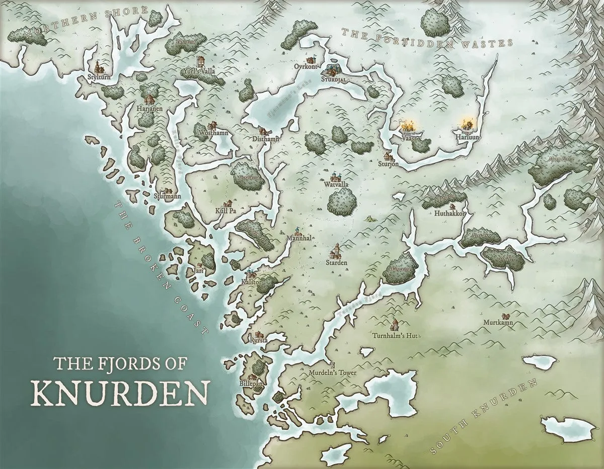 The Fjords of Knurden Fantasy Map