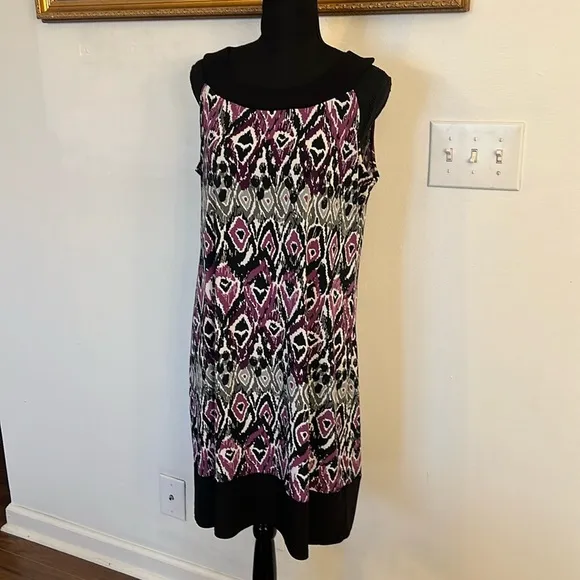 Tiana B. Print Spandex Blend Lightweight Dress, Sz. L.