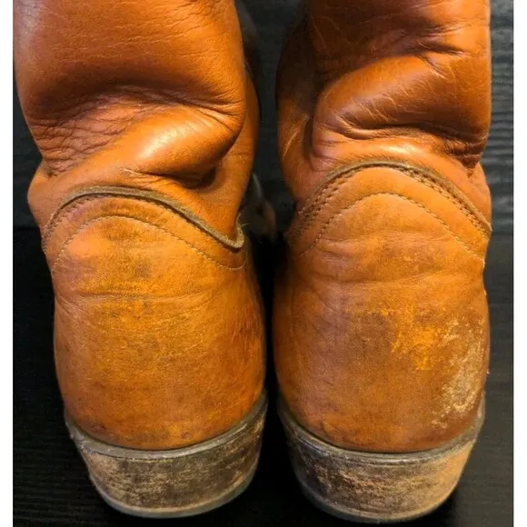Tony Lama Brown Marbled Leather Boots 5084 Men's Size 9 D Made In Texas 1625 495