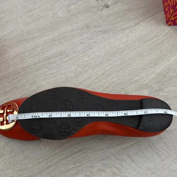 Tory Burch Girls Orange Reva Ballet Flats