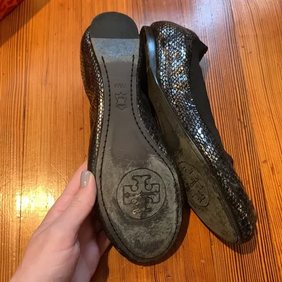 Tory Burch snake skin style flats