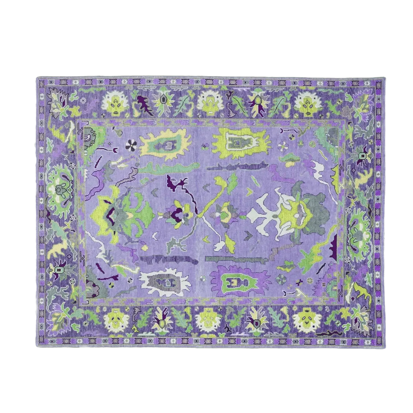 Traditional Floral Hand Tufted Wool Rug - Purple