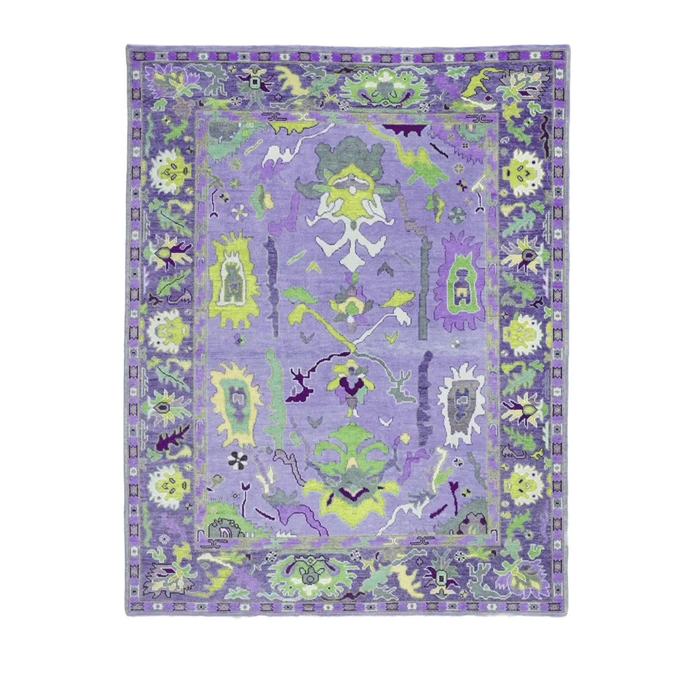 Traditional Floral Hand Tufted Wool Rug - Purple