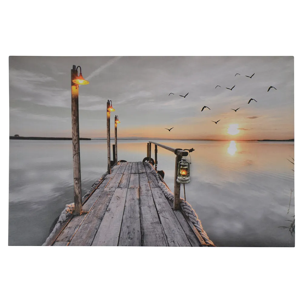 TS0034-Lighted Print : Sunset and Birds