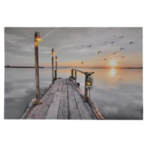 TS0034-Lighted Print : Sunset and Birds