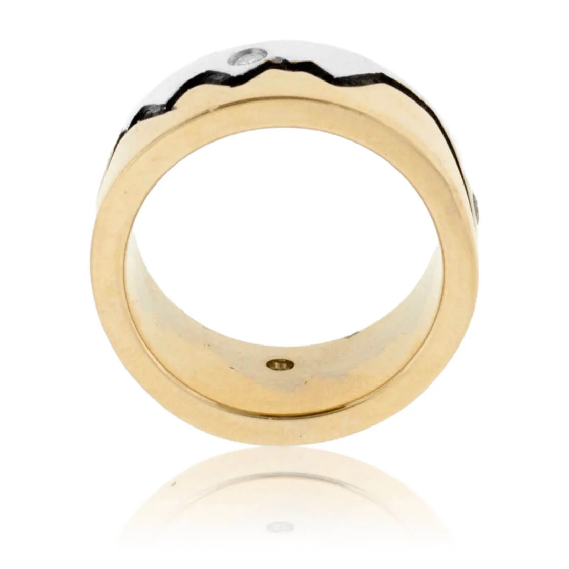 Two Toned Mountain Band with Diamonds