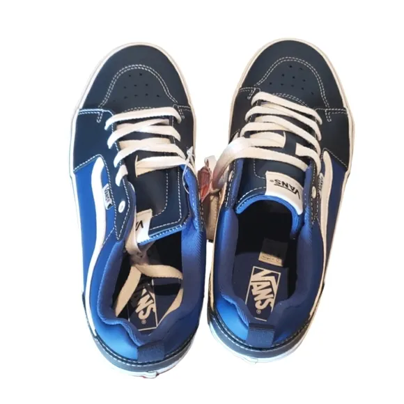 Vans Filmore 2 Tone Leather Navy Blue Youth Big Boy Sneakers