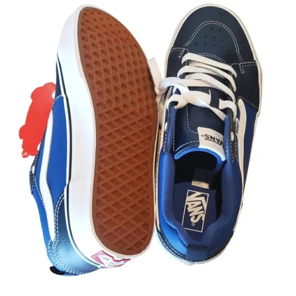 Vans Filmore 2 Tone Leather Navy Blue Youth Big Boy Sneakers