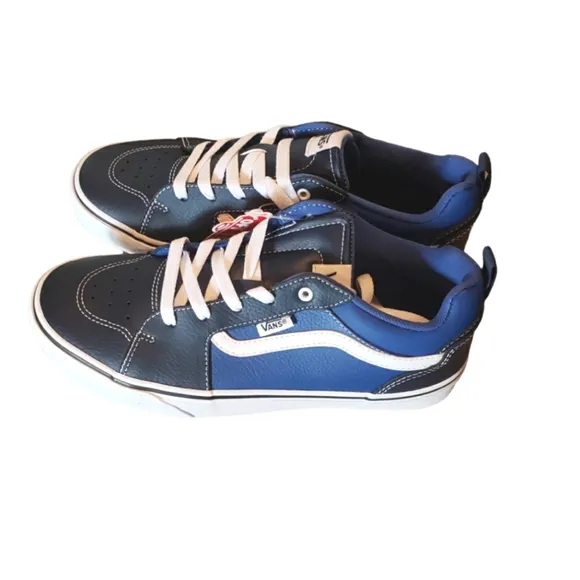 Vans Filmore 2 Tone Leather Navy Blue Youth Big Boy Sneakers