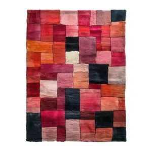 Vermilion Grid Hand Tufted Rug