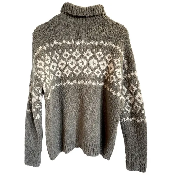 Vince Fairisle Cozy Winter Turtleneck Wool Cashmere Blend Pullover Sweater Sz XS