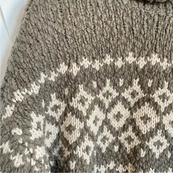 Vince Fairisle Cozy Winter Turtleneck Wool Cashmere Blend Pullover Sweater Sz XS