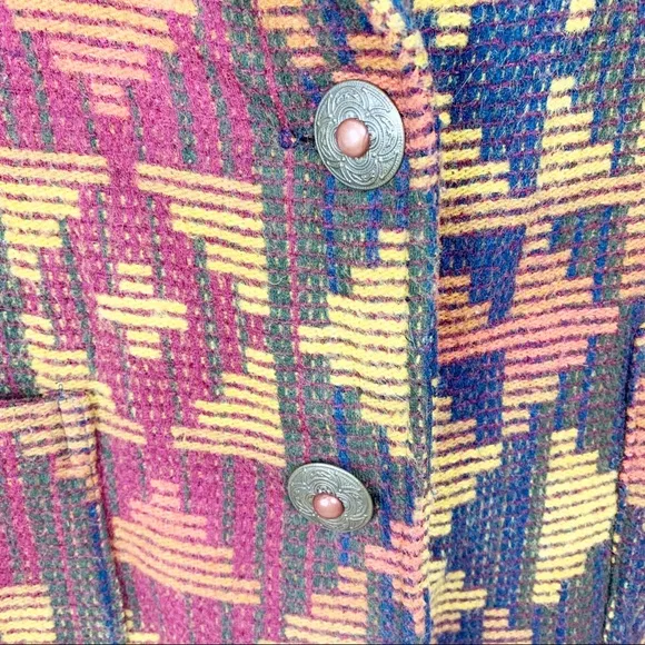 Vintage | Boho Southwestern Aztec Print Wool Tapestry Jacket
