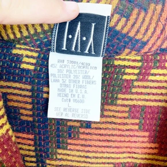 Vintage | Boho Southwestern Aztec Print Wool Tapestry Jacket