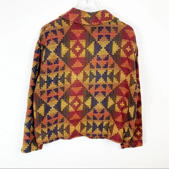 Vintage | Boho Southwestern Aztec Print Wool Tapestry Jacket