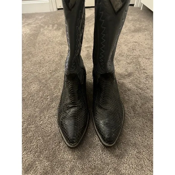 Vintage Mens COWTOWN GENUINE SNAKESKIN BOOTS Y2K American style US 7