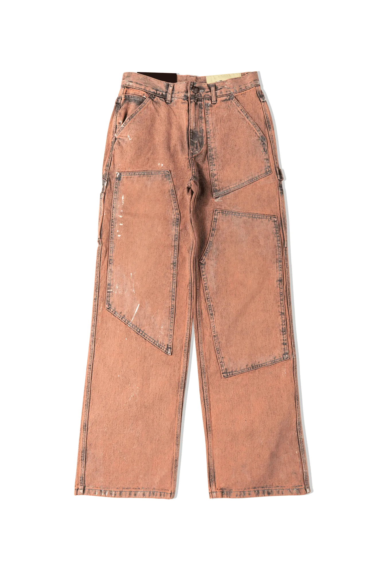 Wax Coated Carpenter Wide Leg Jeans