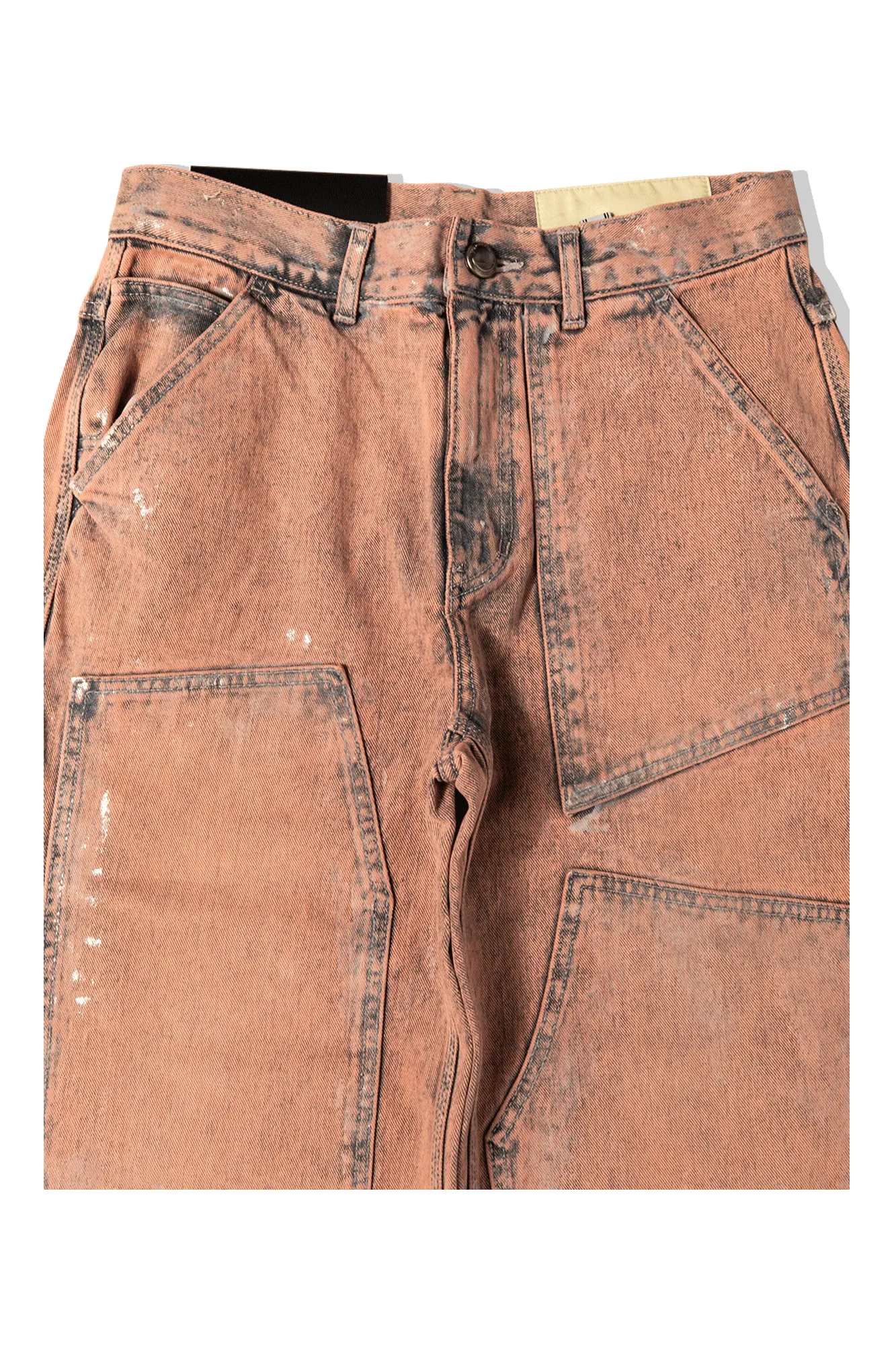 Wax Coated Carpenter Wide Leg Jeans