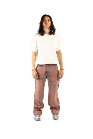 Wax Coated Carpenter Wide Leg Jeans