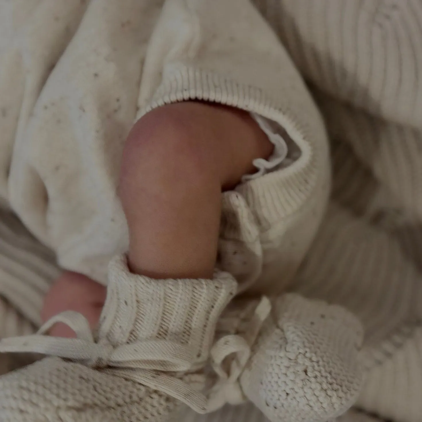 Wheat Cotton Knitted Baby Booties