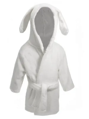 White Bunny Ears Children's Hooded Dressing Gown - 12-18 Months