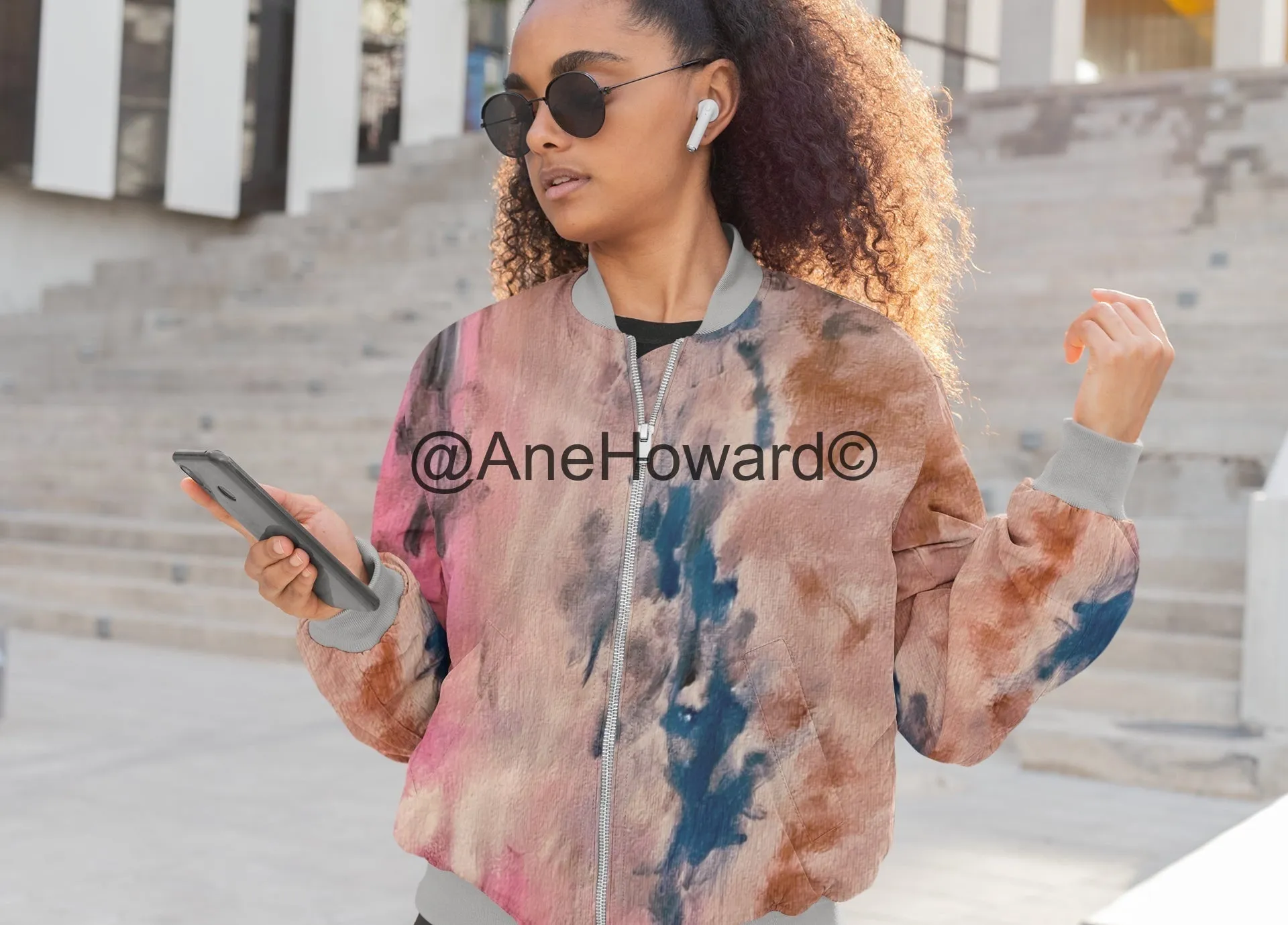 Women's Bomber Jacket Colors of Tokyo