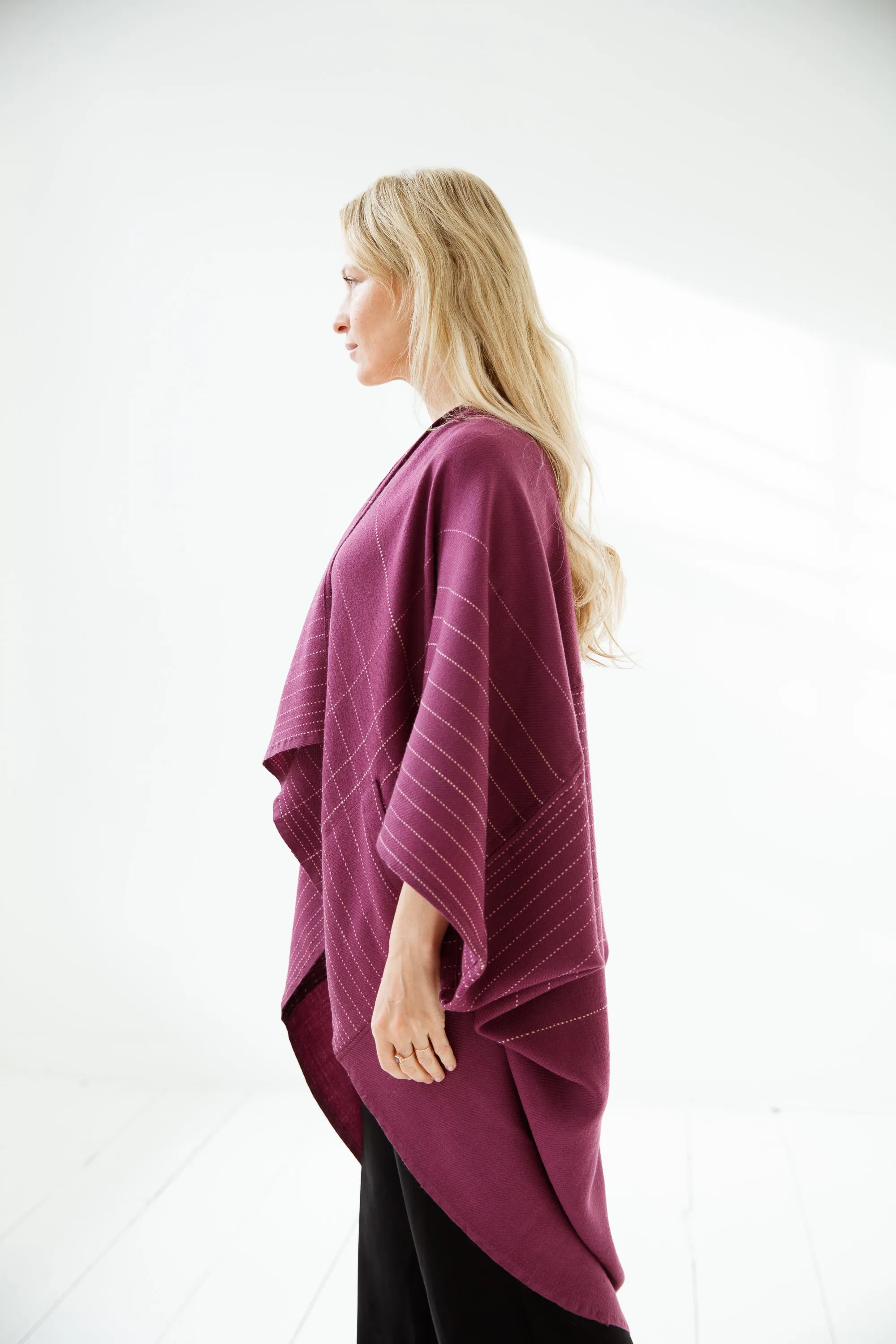 Wool Kimono Warm Plum