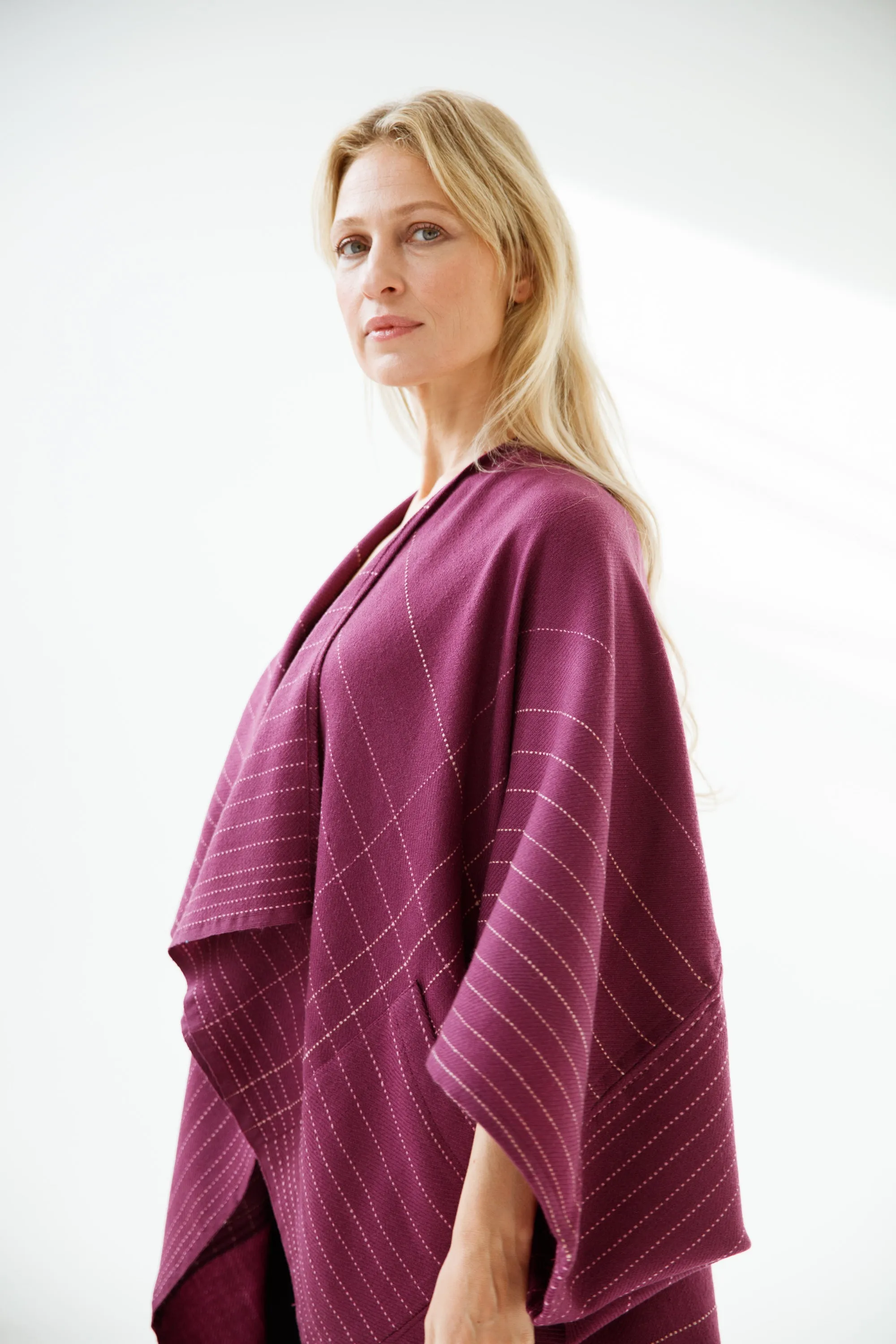 Wool Kimono Warm Plum