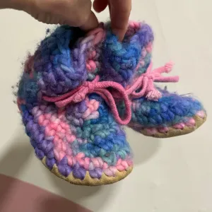 Wool Slippers, Approx. 12-18m (5.5”) // Padraig