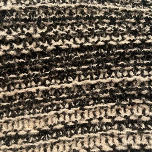 ZARA KNITS Oversized Chunky Knit Cardigan Sweater Ecru Black 3859/131 Sz Small