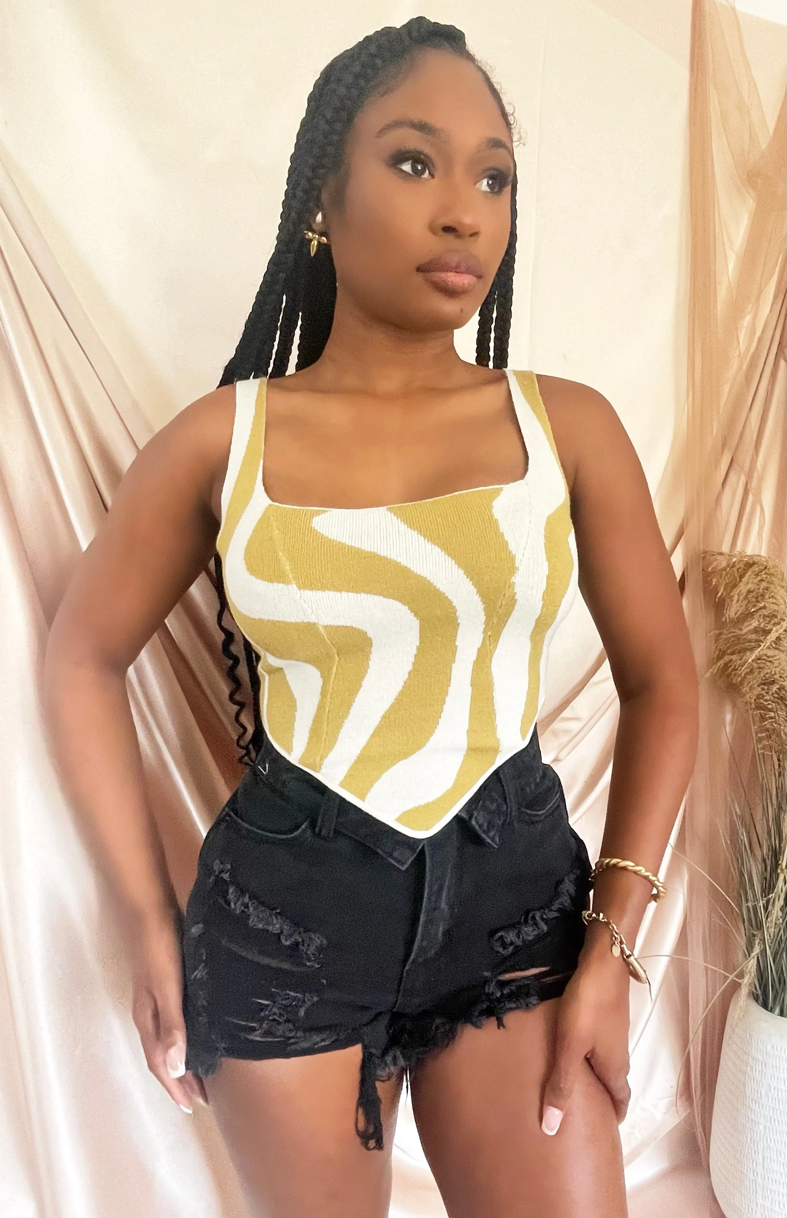 Zebra Print Knit Top